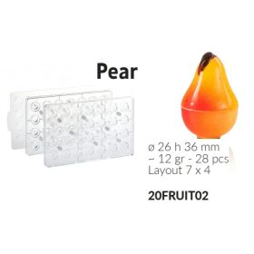 20FRUIT02 Bonbon forma mágneses 3D körte 26x36mm 12gr