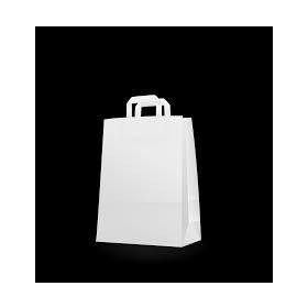 Papírtáska fehér szalagfüles 22x10x28cm 250db/#