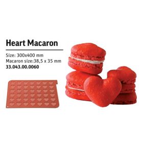 MAC03 Macaron sütőlap szilikon sziv 48db/lap
