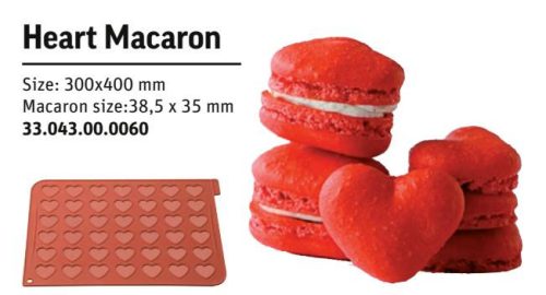 MAC03 Macaron sütőlap szilikon sziv 48db/lap