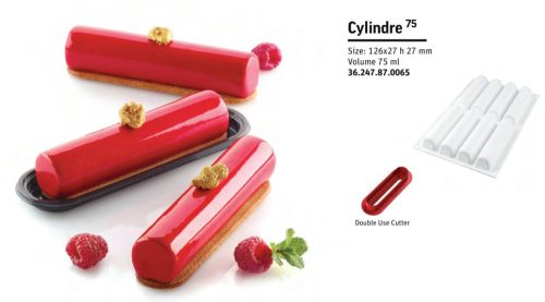 CYLINDRE75  Szilikon forma szett fehér 126x27x27mm SF247