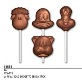 Art. 14554 Bonbon forma nyalóka állatos 4x2x18gr