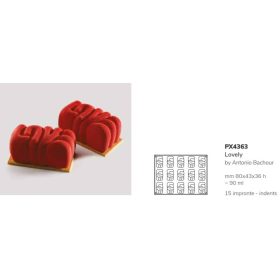   PX4363 Szilikon forma 30x40cm 80x43x36mm 15db/forma 90ml Lovely
