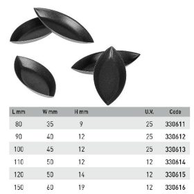 330611 Sütőforma 80x35x9 mm csónak 25db/cs