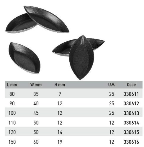 330611 Sütőforma 80x35x9 mm csónak 25db/cs