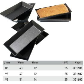 331603 Sütőforma 98x51x14 mm 25db/cs