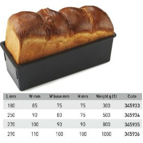 345936 Sütőforma fedő nélkül kenyérhez 29x11x10 cm