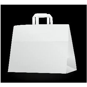 Papírtáska fehér szalagfüles 320x170x270mm 250db/cs