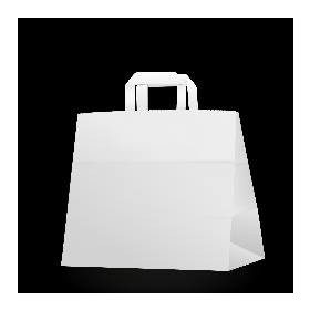 Papírtáska fehér szalagfüles 260x170x250mm 250db/cs