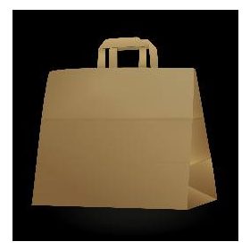 Papírtáska kraft szalagfüles 320x210x270mm 250db/cs