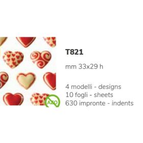 T821 Csokoládé sablon valentin szív