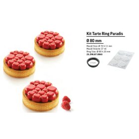   KIT TARTE RING PARADIS Sütő forma szett 80mm 6db/cs sütő+szilikon forma SF298
