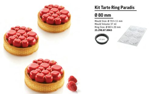 KIT TARTE RING PARADIS Sütő forma szett 80mm 6db/cs sütő+szilikon forma SF298