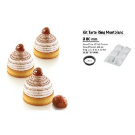   KIT TARTE RING MONTBLANC Sütő forma szett 80mm 6db/cs sütő forma+szilikon forma