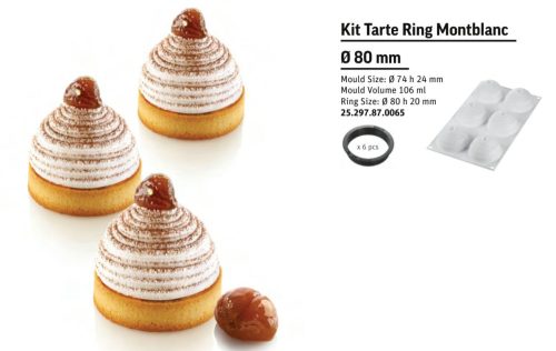 KIT TARTE RING MONTBLANC Sütő forma szett 80mm 6db/cs sütő forma+szilikon forma