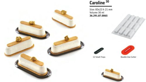 CAROLINE30  Szilikon forma szett fehér 82x23x21mm