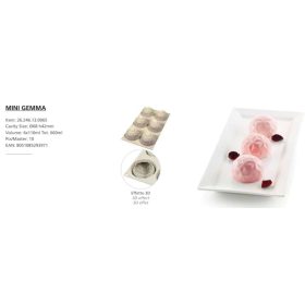 MINI GEMMA Szilikon forma  68X42,5mm 6x115ml SF246