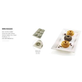 MINI RAGGIO Szilikon forma  67X33mm 6x85ml SF233