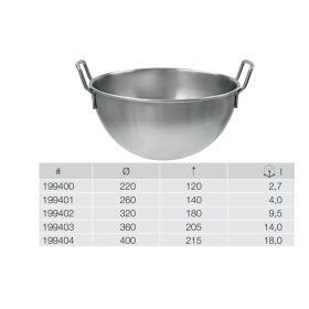 199402 Keverőtál füllel rm. 9,5L 320mm