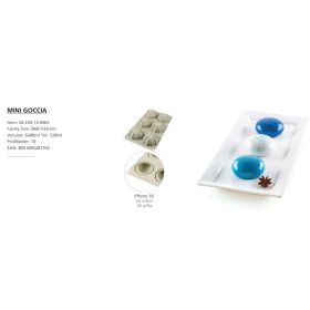 MINI GOCCIA Szilikon forma  68X33mm 6x88ml