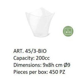 Desszert pohár átlátszó 200ml DORICO 50db/cs 45/3- BIO