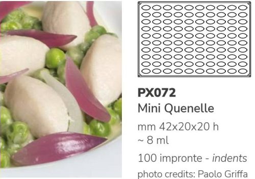 PX072 Szilikon forma 42x20x20mm 100db/f mini Quenelle