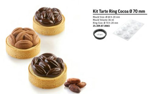 KIT TARTE RING COCOA Sütő forma szett 70mm 8db/cs sütő+szilikon forma SF309