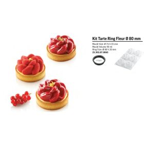   KIT TARTE RING FLEUR Sütő forma szett 80mm 6db/cs sütő+szilikon forma SF302