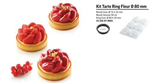 KIT TARTE RING FLEUR Sütő forma szett 80mm 6db/cs sütő+szilikon forma SF302