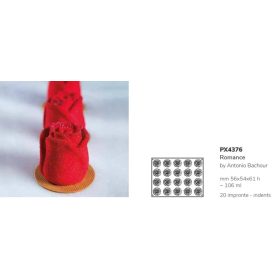 PX4376 Szilikon forma 30x40cm 20db/forma 106ml Romance