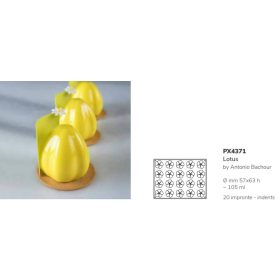PX4371 Szilikon forma 30x40cm 20db/forma 105ml Lotus