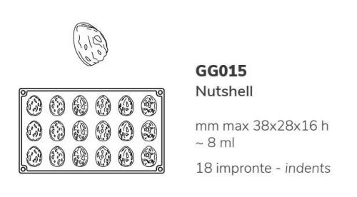 GG015S Szilikon forma gasztro dióhéj/NUTSHELL