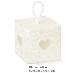 17767 Bonbon doboz Harmony bianco in c/co 50x50x50mm