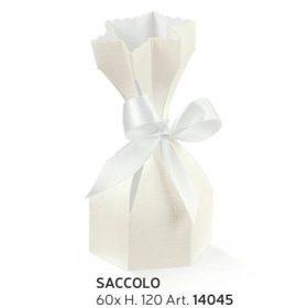 14045 Bonbon doboz seta bianco. saccolo