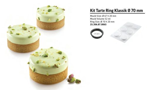 KIT TARTE RING KLASSIK Sütő forma szett 70mm 6db/cs sütő+szilikon forma SF306