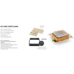   KIT MINI TARTE SAND Sütő forma szett 67x67x15mm 6db/cs sütő+szilikonforma SF304