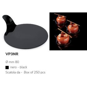 VP3NR Desszert alátét fekete kerek 80mm