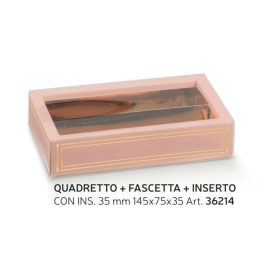   36214 Bonbon doboz  elegance rosa 2 sor átlátszó 145x75x35mm
