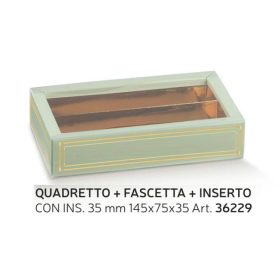   36229 Bonbon doboz  elegance verde 2 sor átlátszó 145x75x35mm