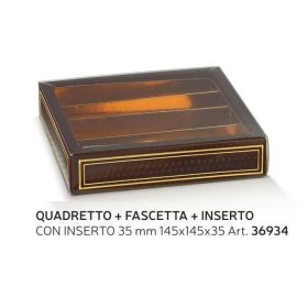   36934 Bonbon doboz  spot marrone 4 sor átlátszó 145x145x35mm