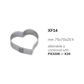 XF14 Sütőforma perforált szív rm. 75x70x20mm