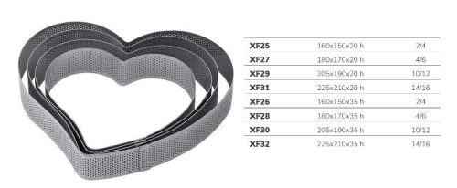 XF30 Sütőforma perforált szív rm. 205x190x35mm