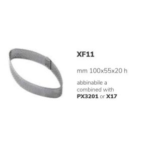 XF11 Sütőforma perforált ovális rm. 100x55x20mm