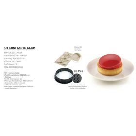   KIT MINI TARTE GLAM Sütő forma szett 80mm 6db/cs sütő+szilikonforma SF293
