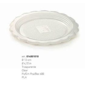   Tálca kerek átlátszó műanyag MEDORO 12cm 100db/cs  014/1BIO
