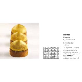   PX4358 Szilikon forma 30x40cm 60X35mm 20db/forma 65ml Noisette