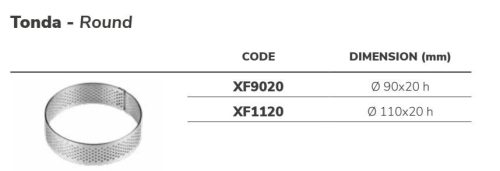 XF1120 Sütőforma perforált kerek rm. 110x20mm