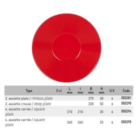050290 Tányérleveses piros 23cm