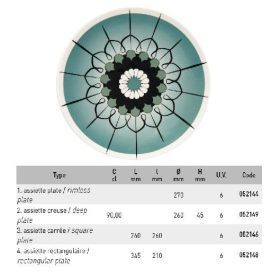 052144 Tányér zöld mintás 27cm