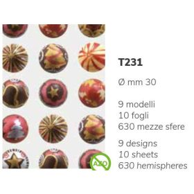 T231 Csokoládé sablon gömb 30mm karács.